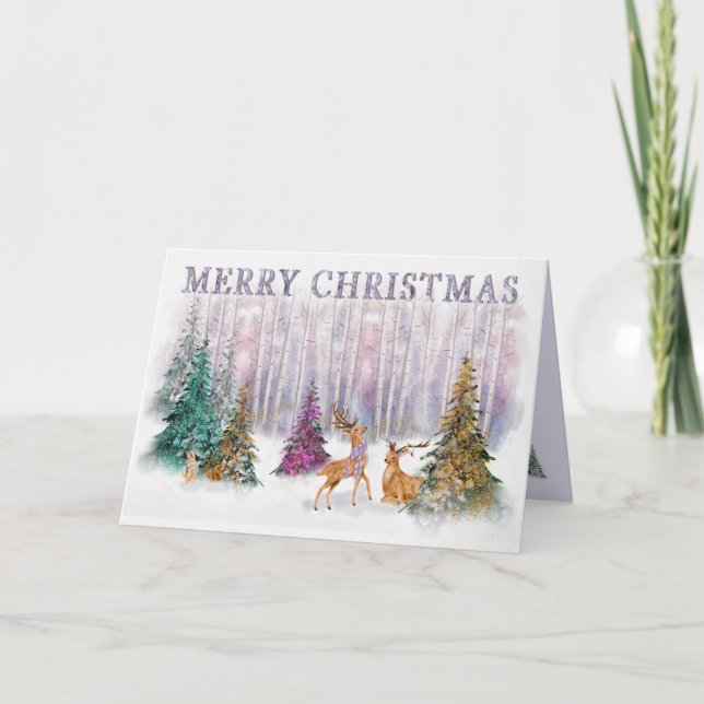 Christmas Enchanting Forest with Wildlife Card (Front)