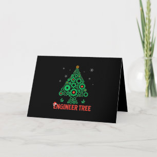 Christmas Engineer Tree Mechanical Engineering Card