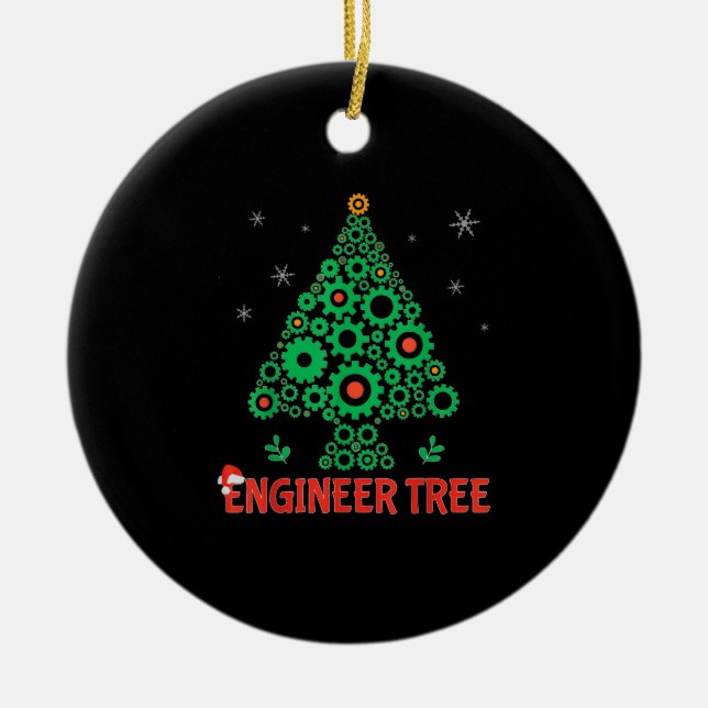 Christmas Engineer Tree Mechanical Engineering Ceramic Tree Decoration (Front)