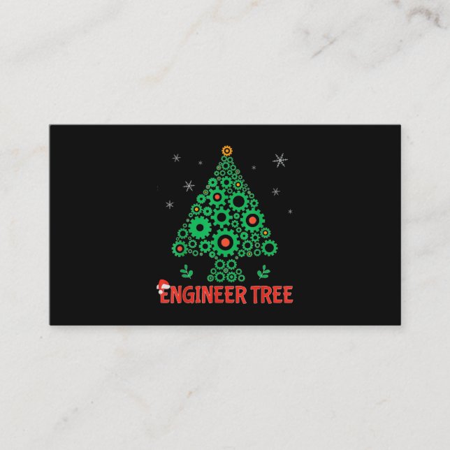 Christmas Engineer Tree Mechanical Engineering Enclosure Card (Front)