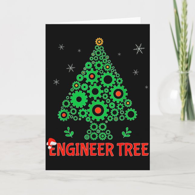 Christmas Engineer Tree _ Mechanical Engineering G Card (Front)