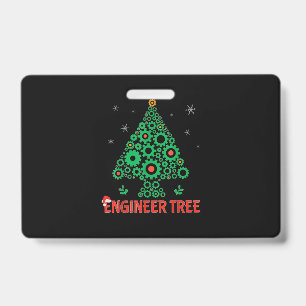 Christmas Engineer Tree Mechanical Engineering ID Badge