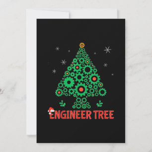 Christmas Engineer Tree Mechanical Engineering Invitation