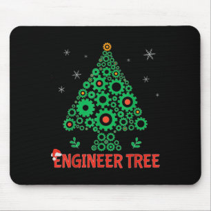 Christmas Engineer Tree Mechanical Engineering Mouse Mat