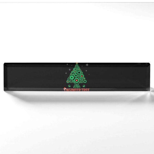 Christmas Engineer Tree Mechanical Engineering Nameplate (Front)