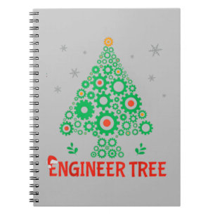Christmas Engineer Tree Mechanical Engineering Notebook