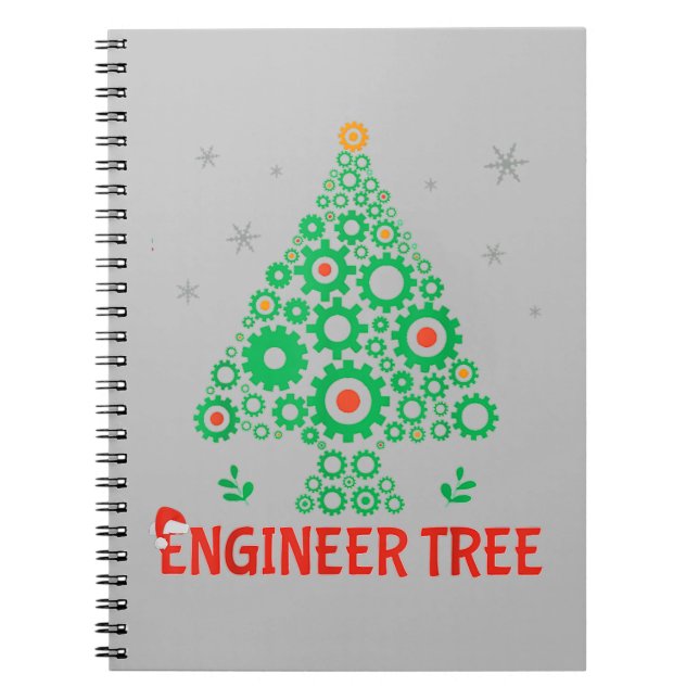 Christmas Engineer Tree Mechanical Engineering Notebook (Front)