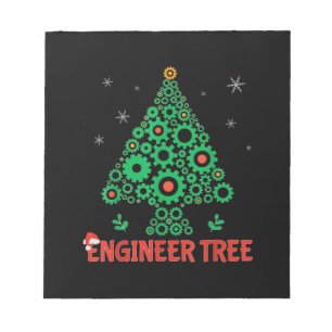 Christmas Engineer Tree Mechanical Engineering Notepad