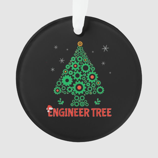 Christmas Engineer Tree Mechanical Engineering Ornament (Front)