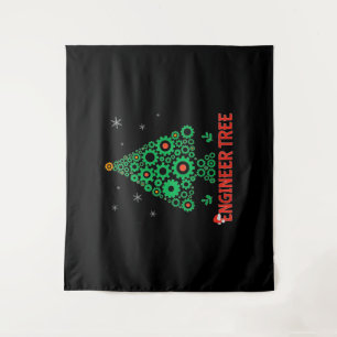 Christmas Engineer Tree Mechanical Engineering Tapestry