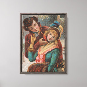 Christmas, England-Vintage Victorian Era Ad, 1980 Canvas Print