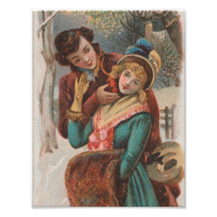 Christmas, England-Vintage Victorian Era Ad, 1980 Photo Print