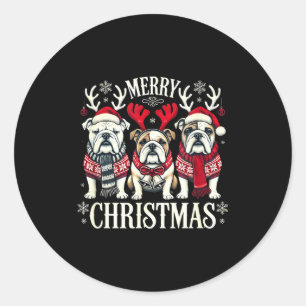 Christmas English Bulldog Mom English Bulldog Chri Classic Round Sticker