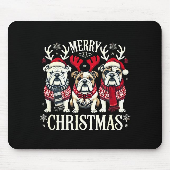 Christmas English Bulldog Mom English Bulldog Chri Mouse Mat (Front)
