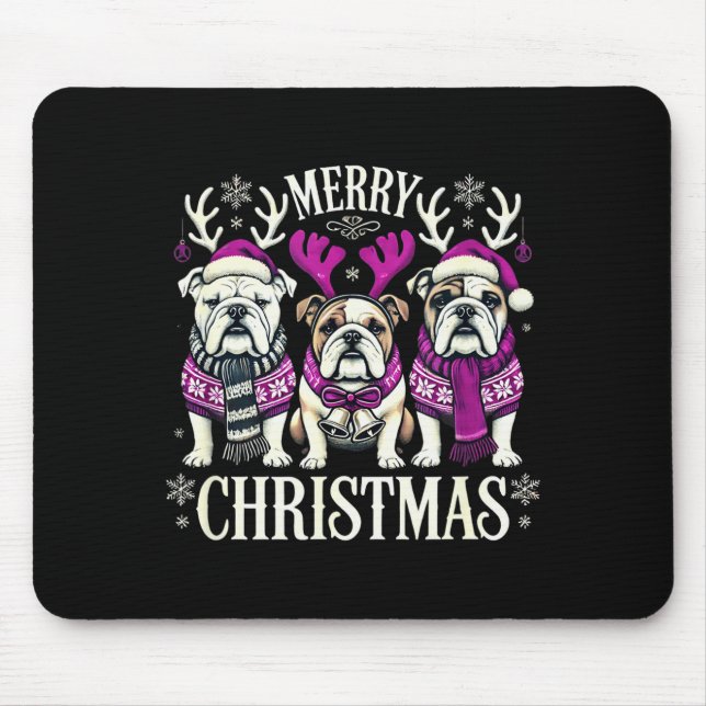 Christmas English Bulldog Mom English Bulldog Chri Mouse Mat (Front)