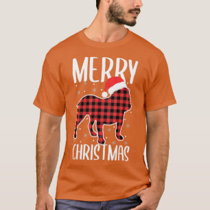 Christmas English Bulldog Red Plaid Dog Lover Paja T-Shirt