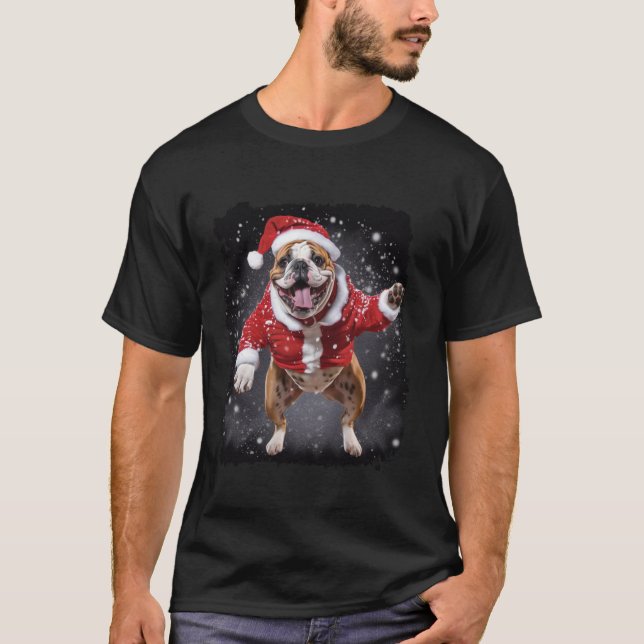 Christmas English Bulldog  T-Shirt (Front)