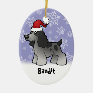 Christmas English Cocker Spaniel (add pets name) Ceramic Tree Decoration