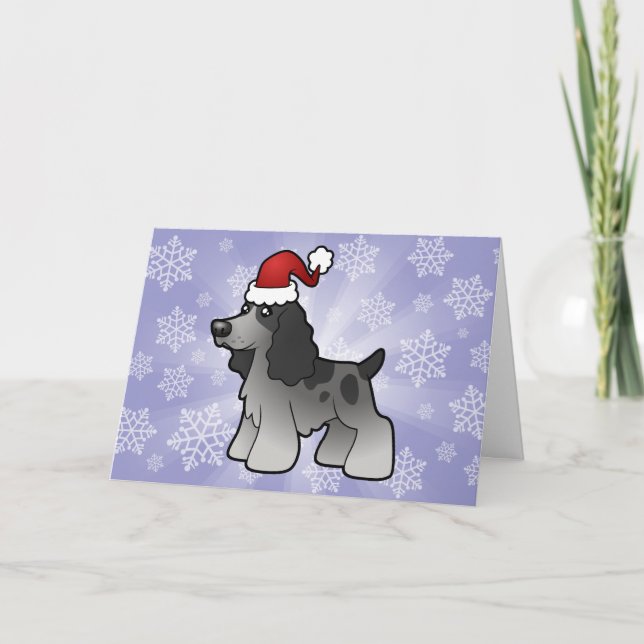 Christmas English Cocker Spaniel Holiday Card (Front)