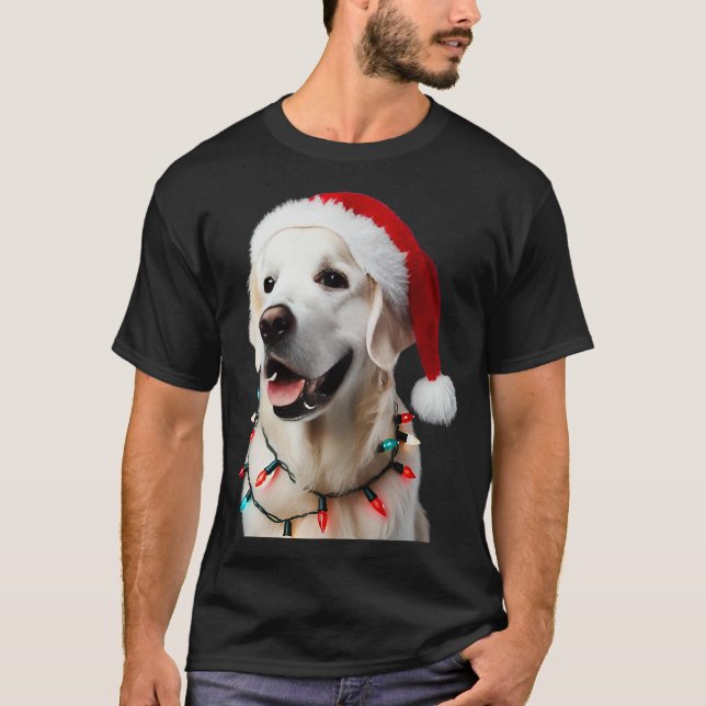 Christmas English Cream Golden Retriever Mom Dog T-Shirt (Front)