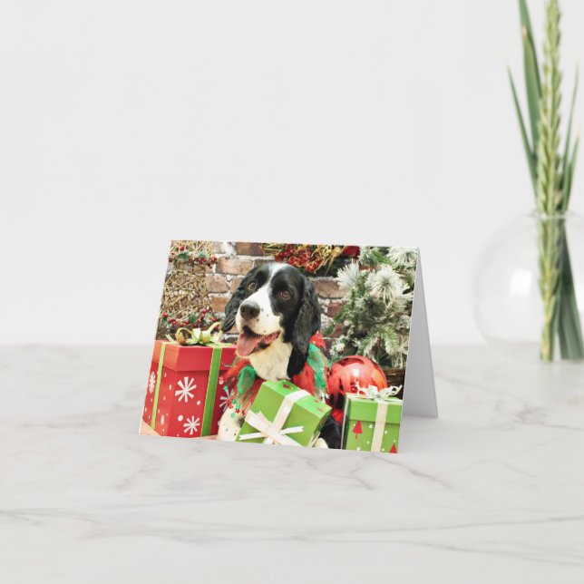 Christmas - English Springer Spaniel - Betsy Holiday Card (Front)