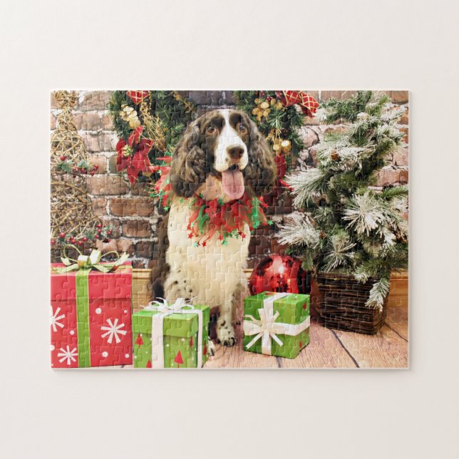 Christmas - English Springer Spaniel - Cloe Jigsaw Puzzle (Horizontal)