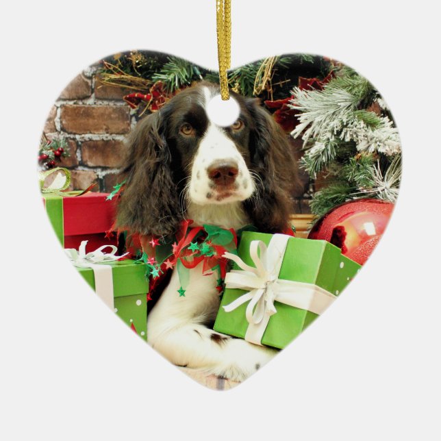 Christmas - English Springer Spaniel - Kinzie Ceramic Tree Decoration (Front)
