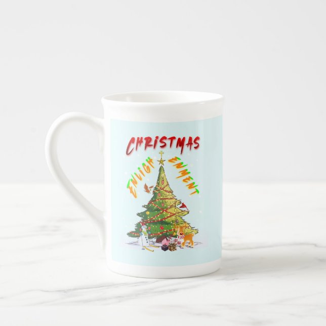 Christmas Enlightenment Bone China Mug (Left)