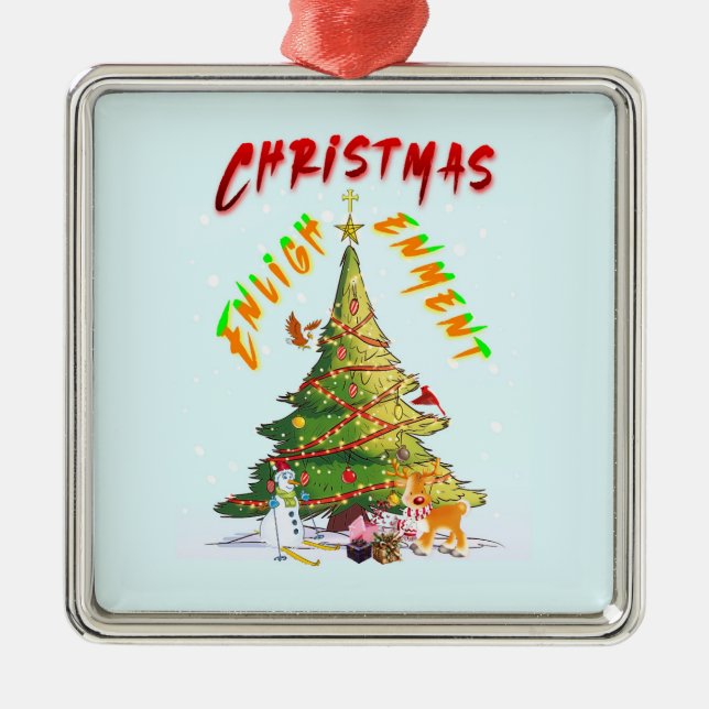 Christmas Enlightenment Metal Tree Decoration (Front)