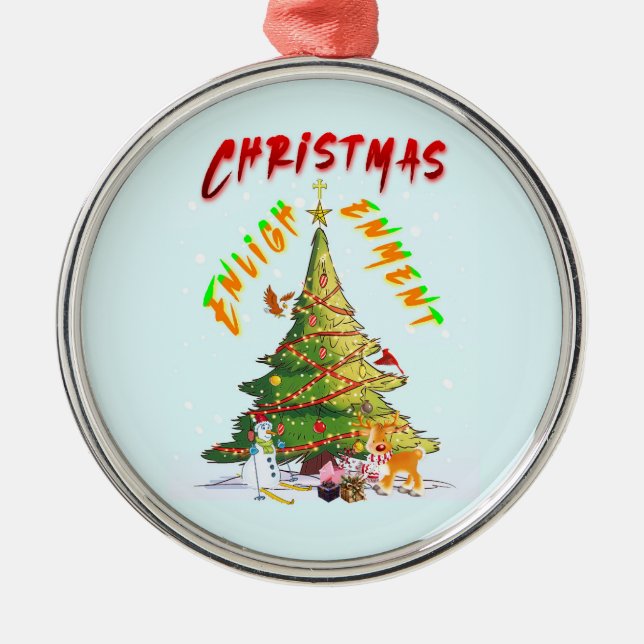 Christmas Enlightenment Metal Tree Decoration (Front)