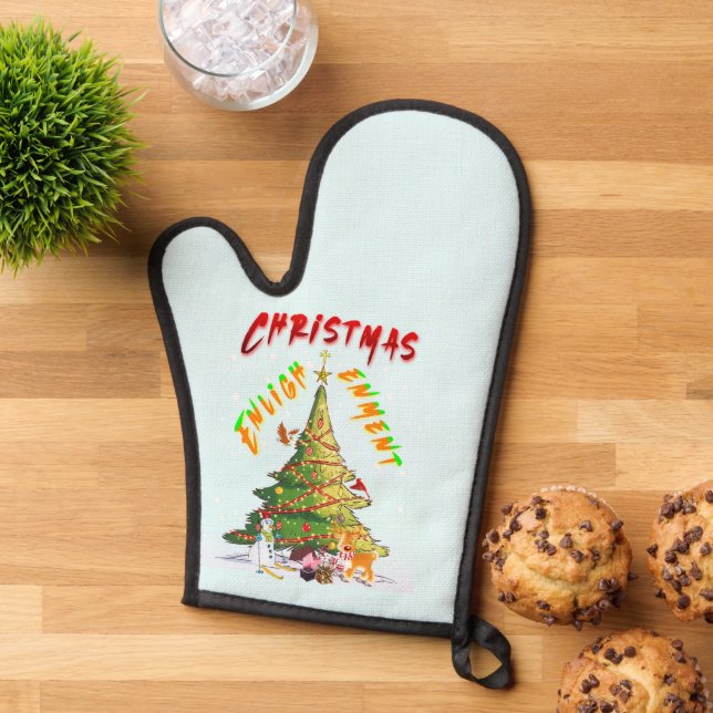 Christmas Enlightenment Oven Mitt (Top down)