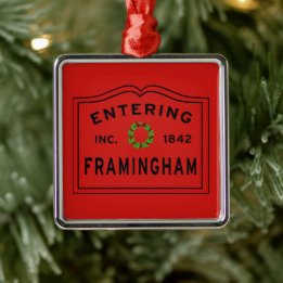 Christmas Entering Framingham, MA Metal Tree Decoration