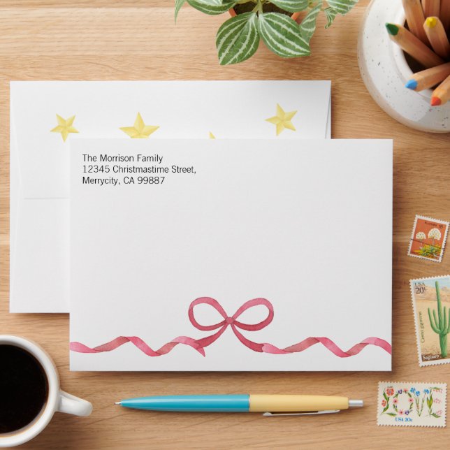 Christmas Envelope, Christmas Tree Envelope (Desk)