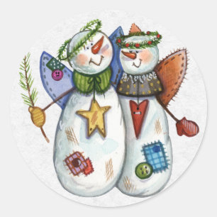 Christmas Envelope Sealer Classic Round Sticker