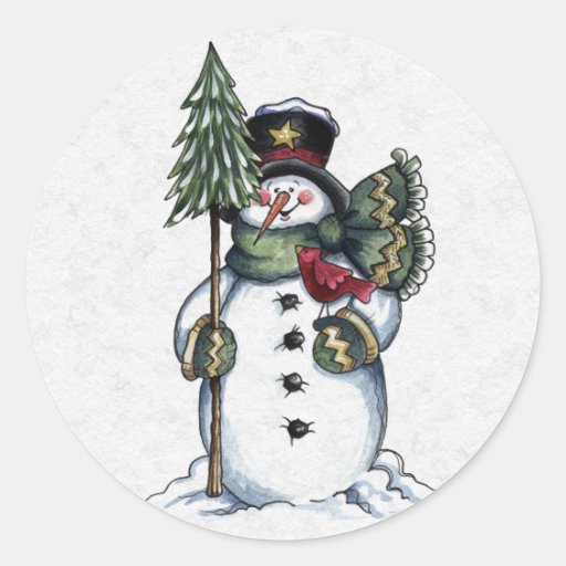 Image of Christmas Envelope Sealer Classic Round Sticker