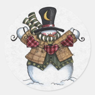 Christmas Envelope Sealer Classic Round Sticker