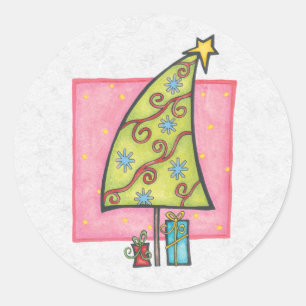 Christmas Envelope Sealer Classic Round Sticker