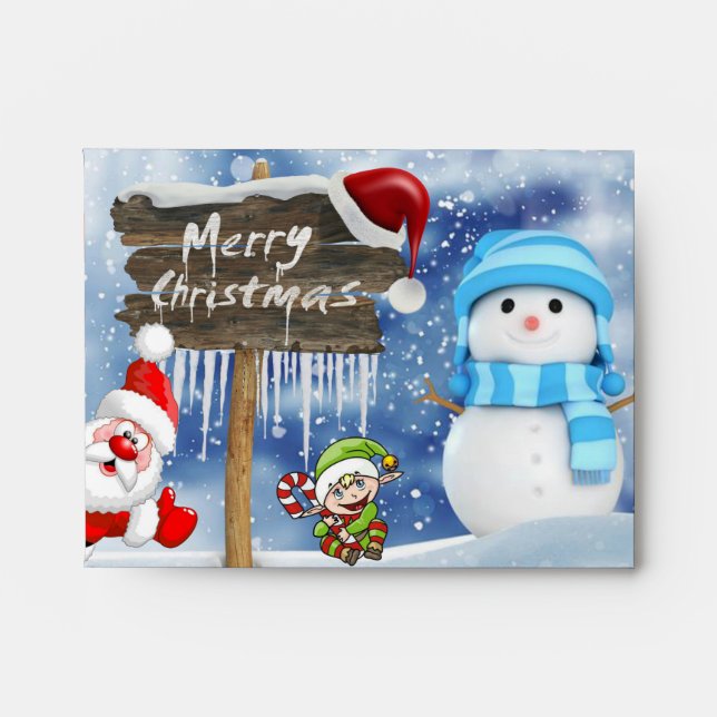 Christmas Envelope, Snowman Envelope (Front)