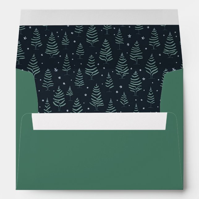 Christmas envelopes with Christmas Trees pattern (Back (Bottom))