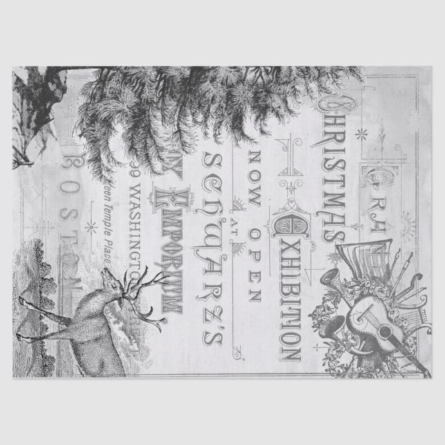 Christmas Ephemera Decoupage Tissue Tissue Paper (Front)