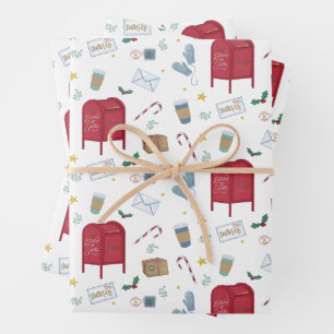 Christmas Errands Santa Mail Letters to Santa Wrapping Paper Sheet