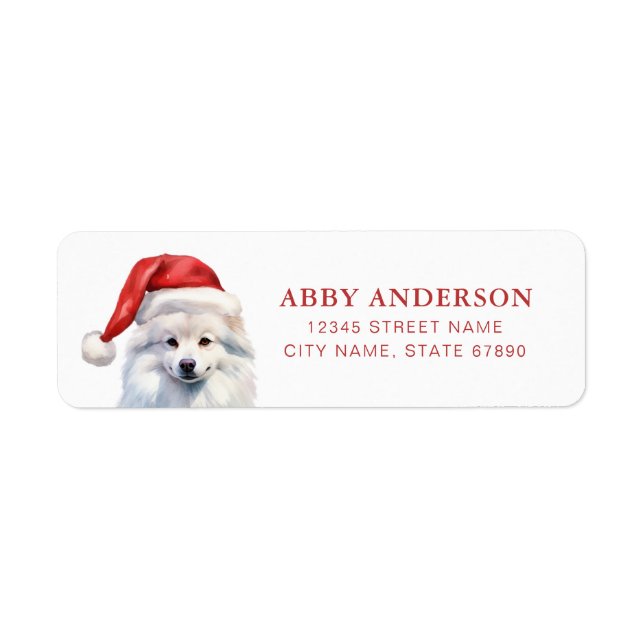 Christmas Eskimo Dog Return Address Labels (Front)