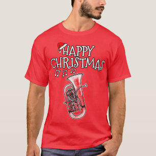 Christmas Euphonium Brass Musician Santa Hat Xmas  T-Shirt