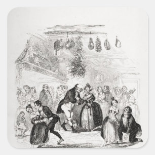 Christmas Eve at Mr. Wardle's Square Sticker