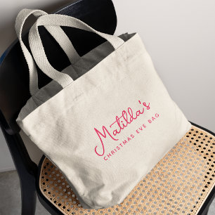 Christmas Eve Bag Festive Holiday Name Tote