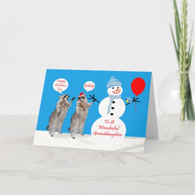 Christmas Eve/Birthday Granddaughter Greeting Card (Front)