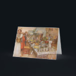 Christmas Eve by Carl Larsson, Vintage Holidays Holiday Card<br><div class="desc">Christmas Eve (1904/05) by Carl Larsson is a vintage Victorian Era Swedish fine art family portrait painting. People celebrating the Christmas holiday with a traditional roast goose dinner in the evening. There is fireplace in the corner of the dining room and candle decorate the table for the party. The children...</div>