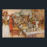 Christmas Eve by Carl Larsson, Vintage Holidays Poster<br><div class="desc">Christmas Eve (1904/05) by Carl Larsson is a vintage Victorian Era Swedish fine art family portrait painting. People celebrating the Christmas holiday with a traditional roast goose dinner in the evening. There is fireplace in the corner of the dining room and candle decorate the table for the party. The children...</div>
