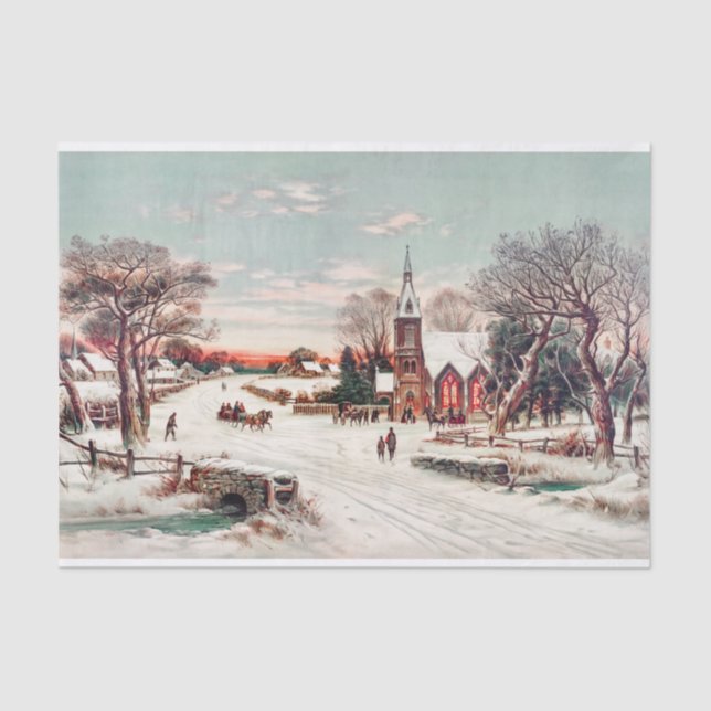 Christmas Eve by Hoover & Son Painting Tissue Paper (Front)