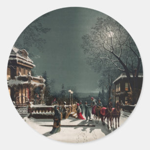 Christmas Eve by Joseph Hoover & Sons Co Holiday Classic Round Sticker